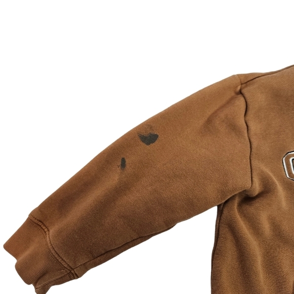 Carhartt Camel Distressed Full Zipper Hooded Sweatshirt Size 3T Toddler - Picture 4 of 10